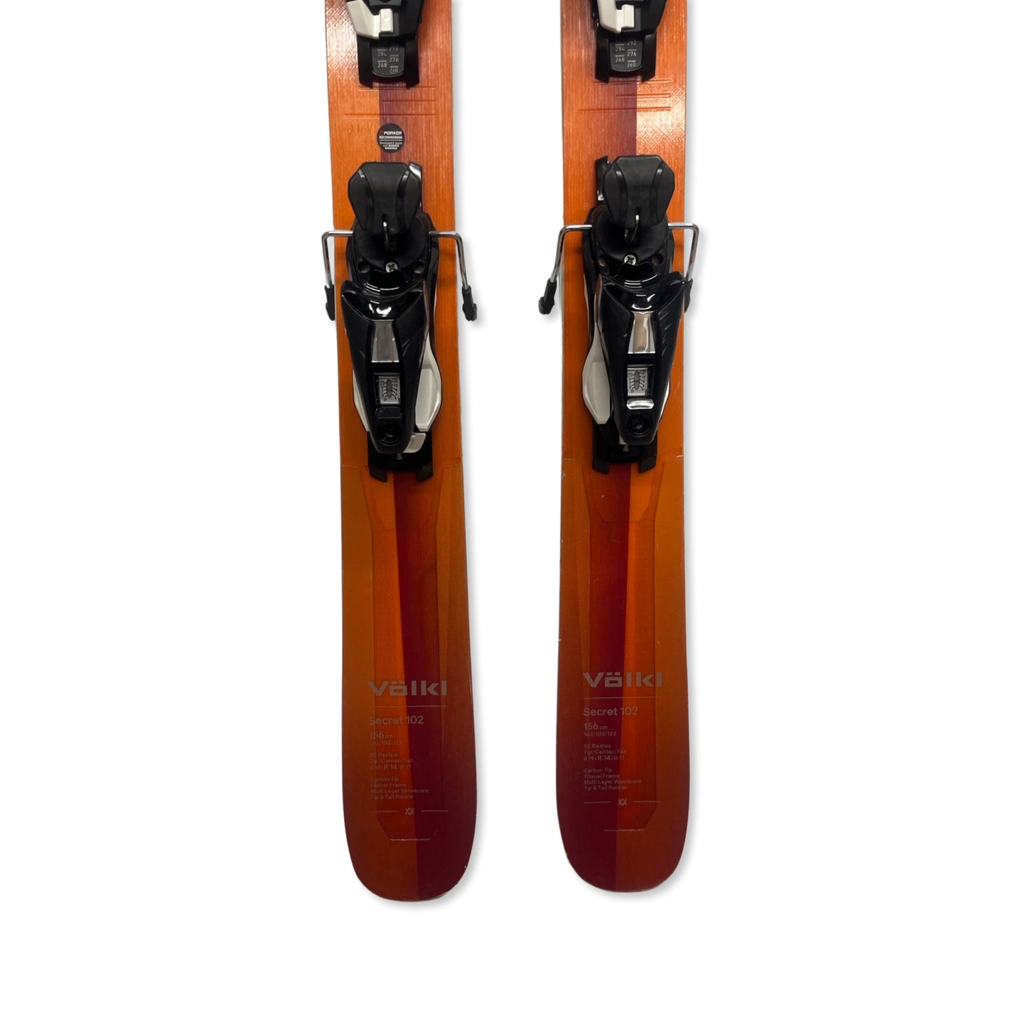 Völkl Secret 102 w/ NX12 Konect bindings, 156cm