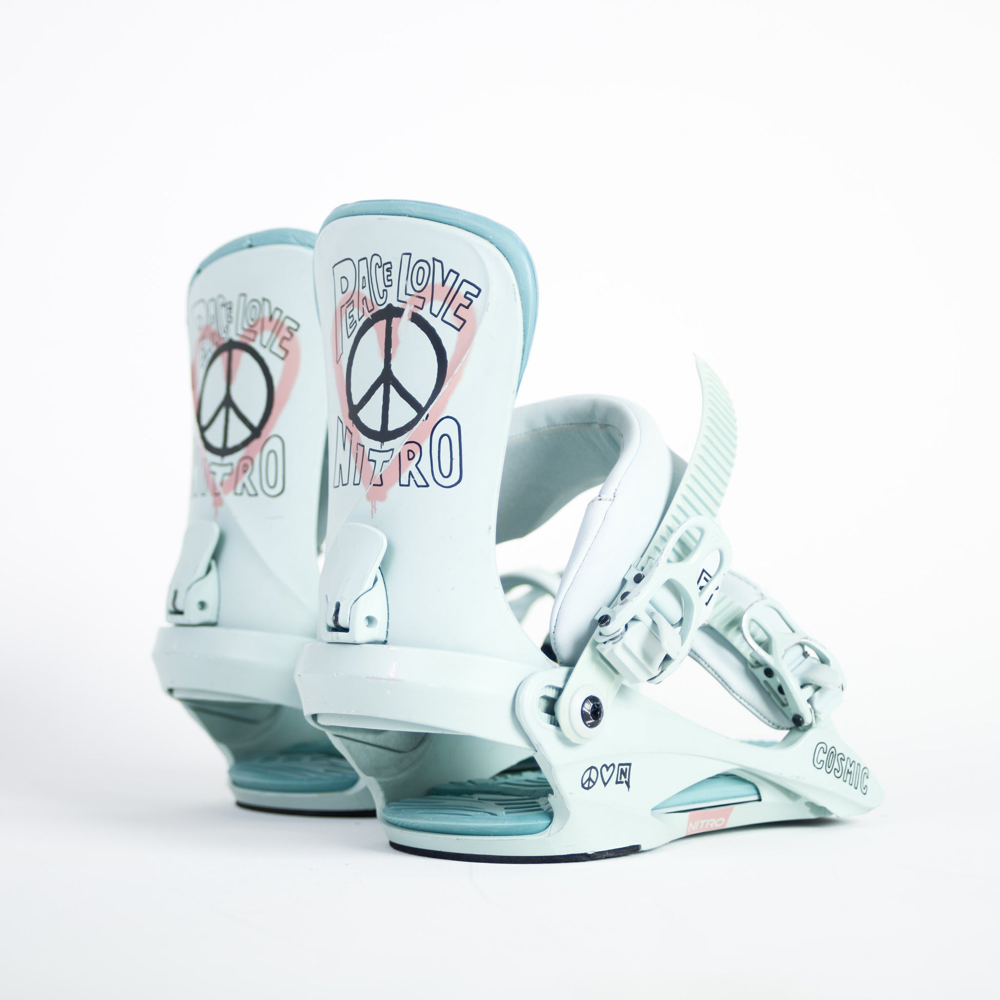 nitro cosmic snowboard bindings Nitro 2024 Cosmic Peace Love Snowboard Bindings – Pando Refitters